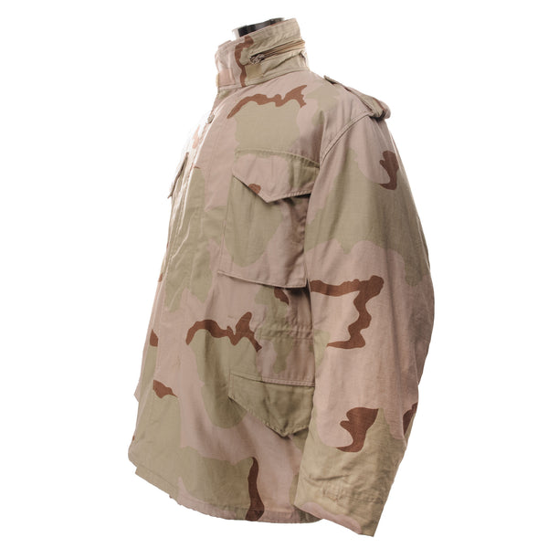 Vintage Us Army M65 Field Jacket Patch Desert Camo 1999 Size XL Regular  DSA100-91-C-0370