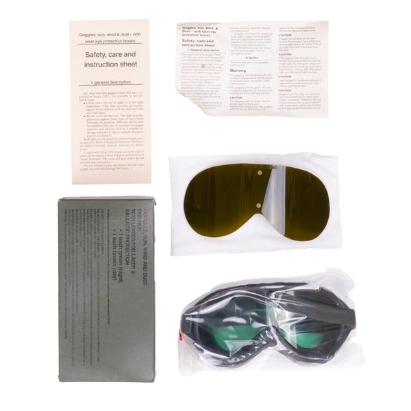 Vintage Deadstock Us Army Ballistic Protection Goggles With Original Box 1990 Nos

Includes day and night lenses