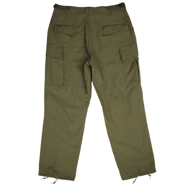 Vintage US Army Tropical Combat Trousers Pants 5Th Pattern Rip Stop Poplin With Wind Resistant Cotton Poplin 1967 Vietnam War Size Large Regular W37 L32   DSA- 100-67-C-3342