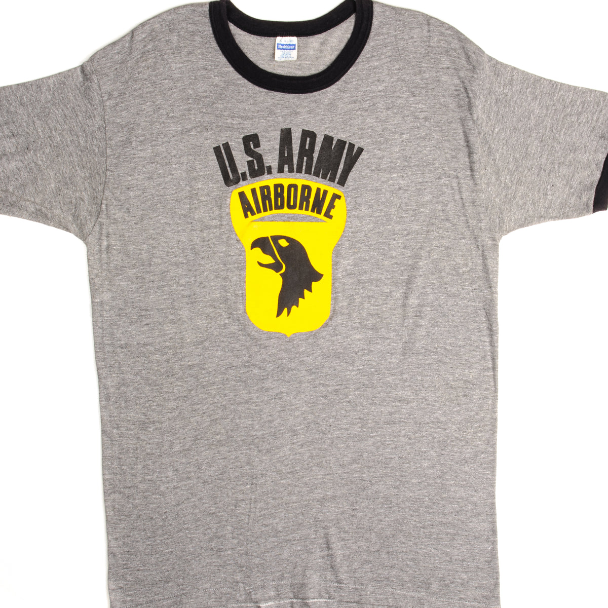 VTG US AIRBORNE T-Shirt Large Army Military Black 海外 即決-